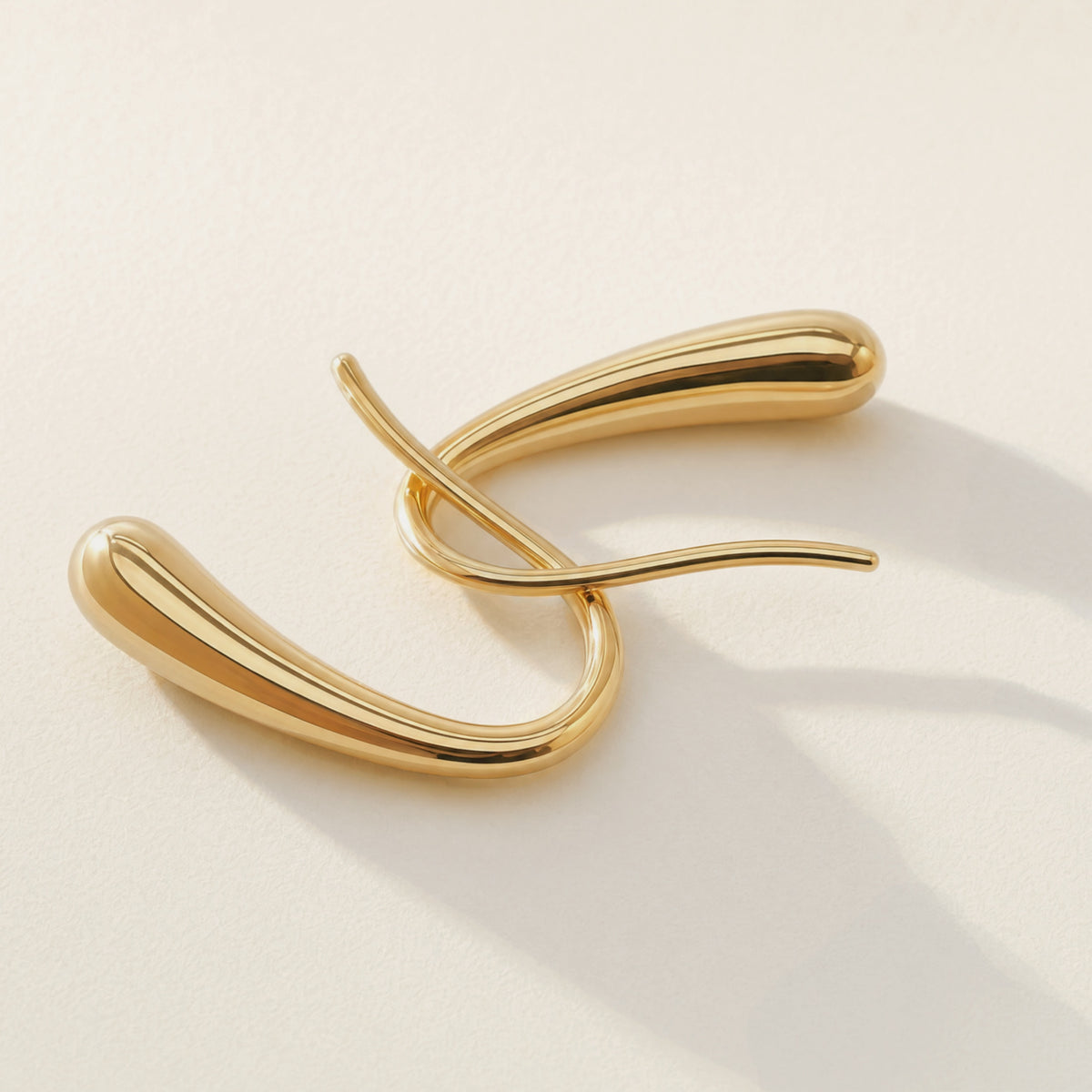Silent Palm sterling silver hook earrings.