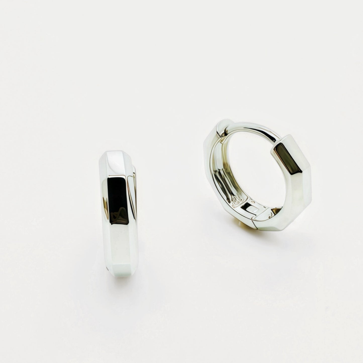 Wishing Coin sterling silver hoop earrings.