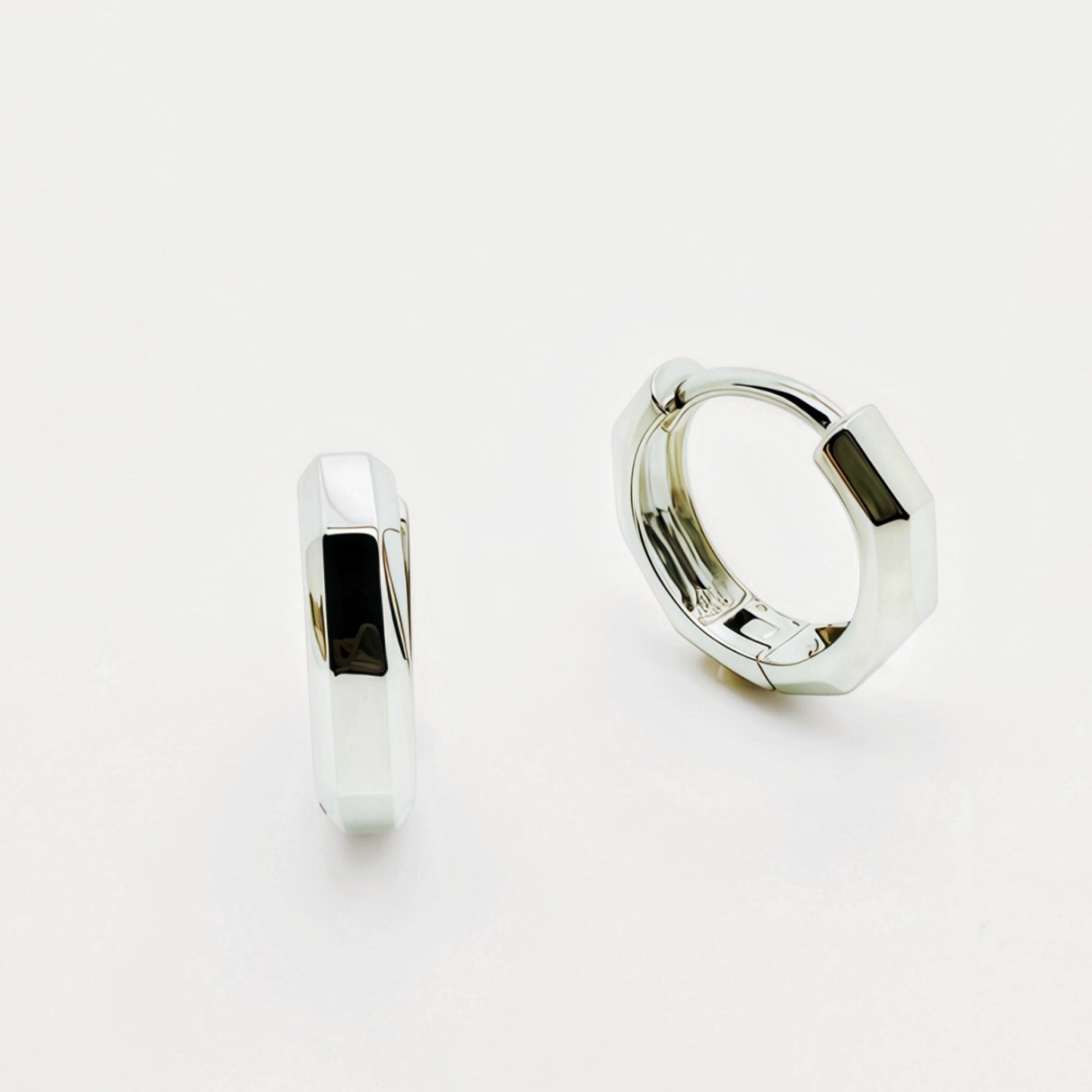 Wishing Coin sterling silver hoop earrings.