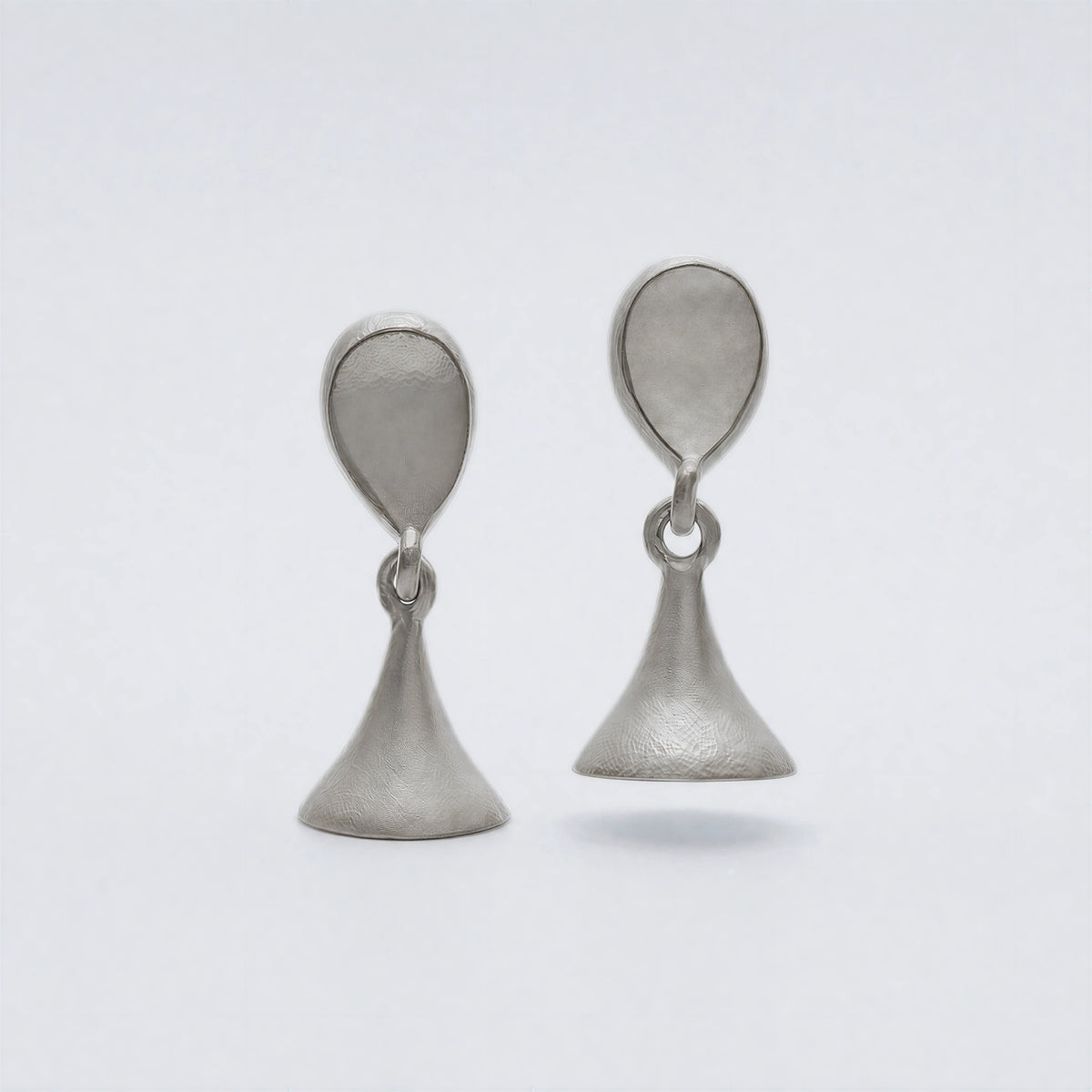 Drift Bell matte sterling silver earrings
