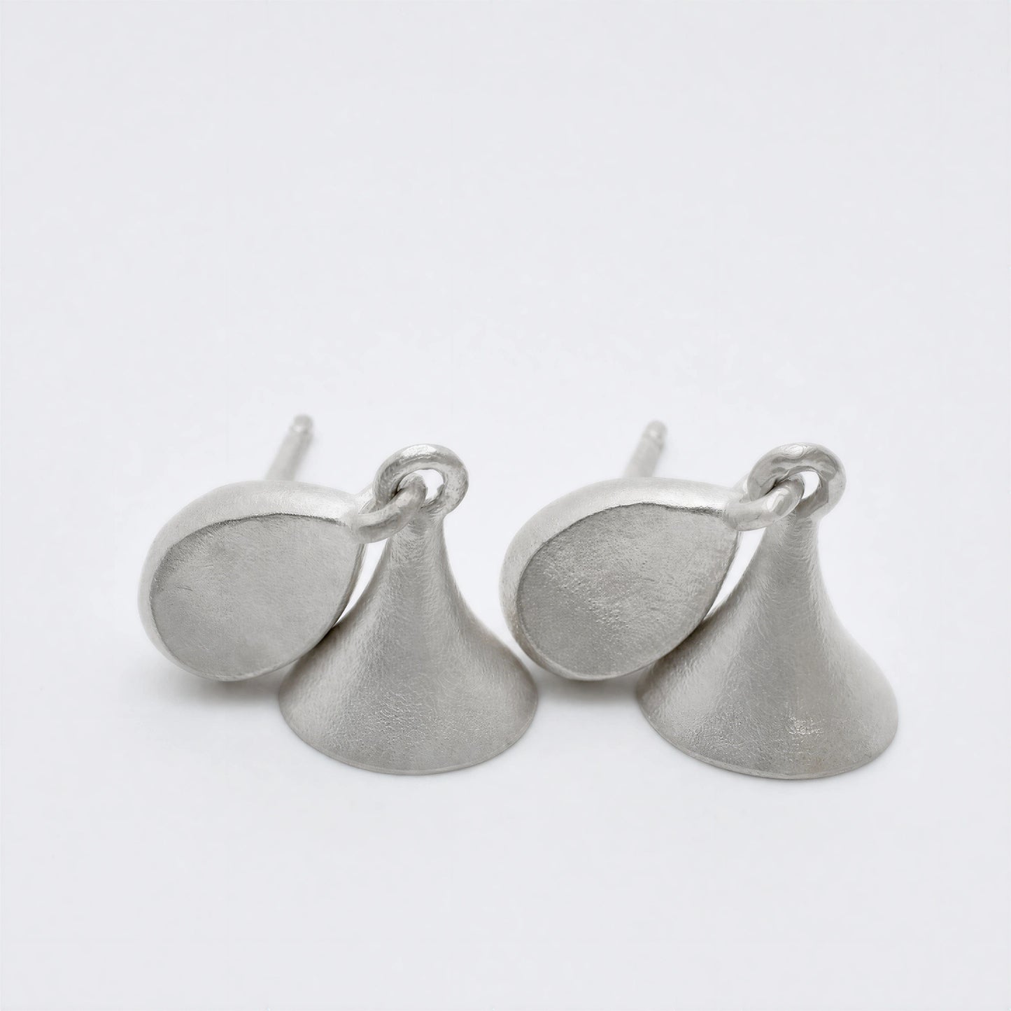 Drift Bell matte sterling silver earrings
