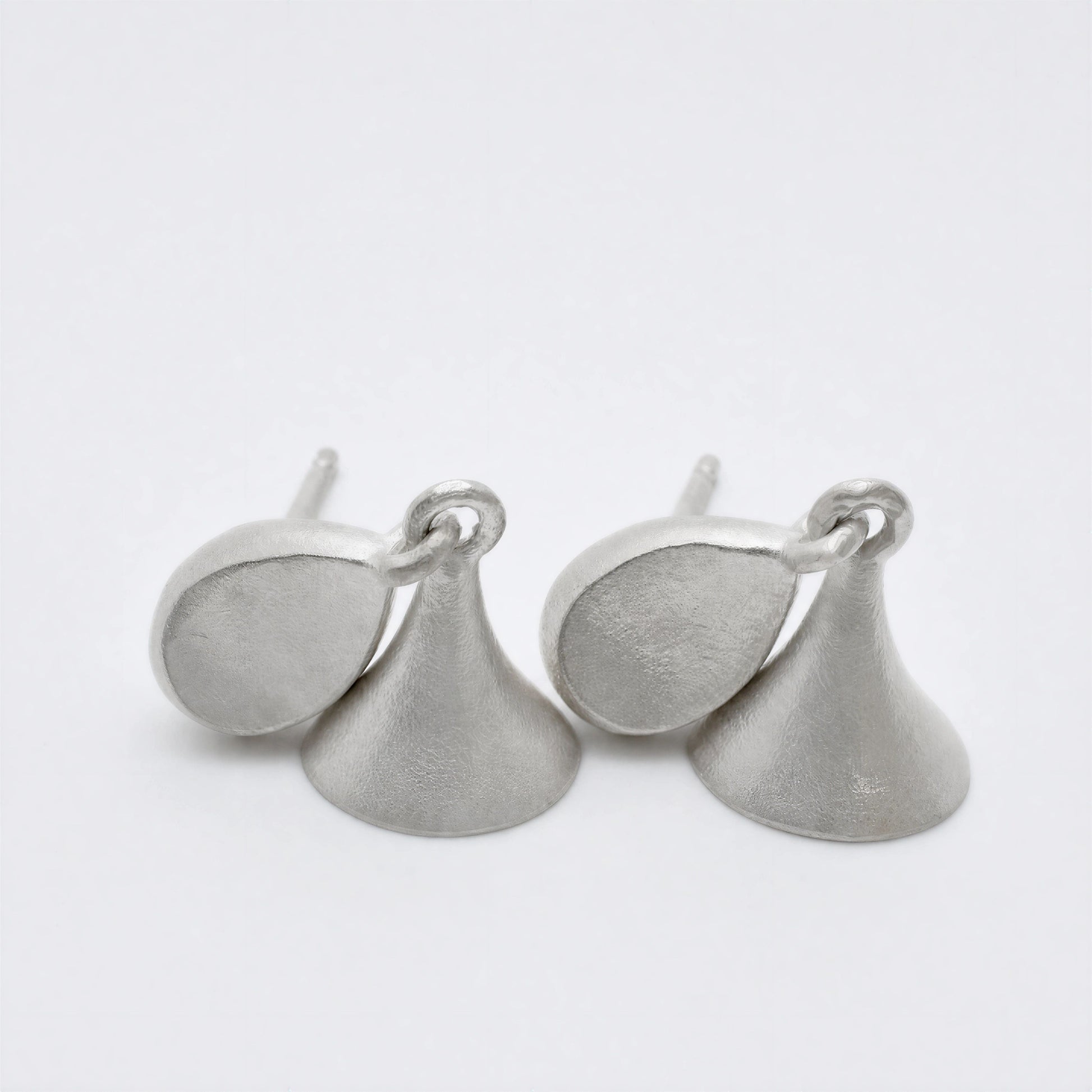 Drift Bell matte sterling silver earrings