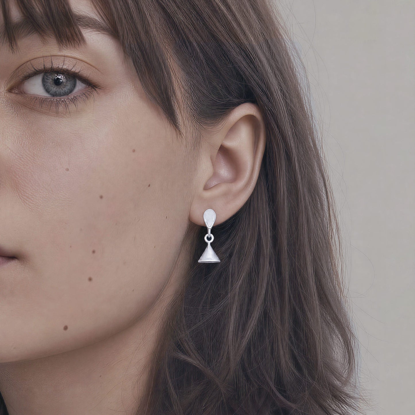 Drift Bell matte sterling silver earrings