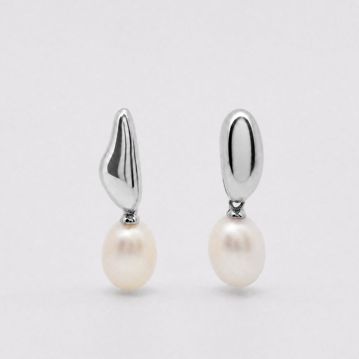 Mist Cloud freshwater pearl drop earrings in 925 sterling silver