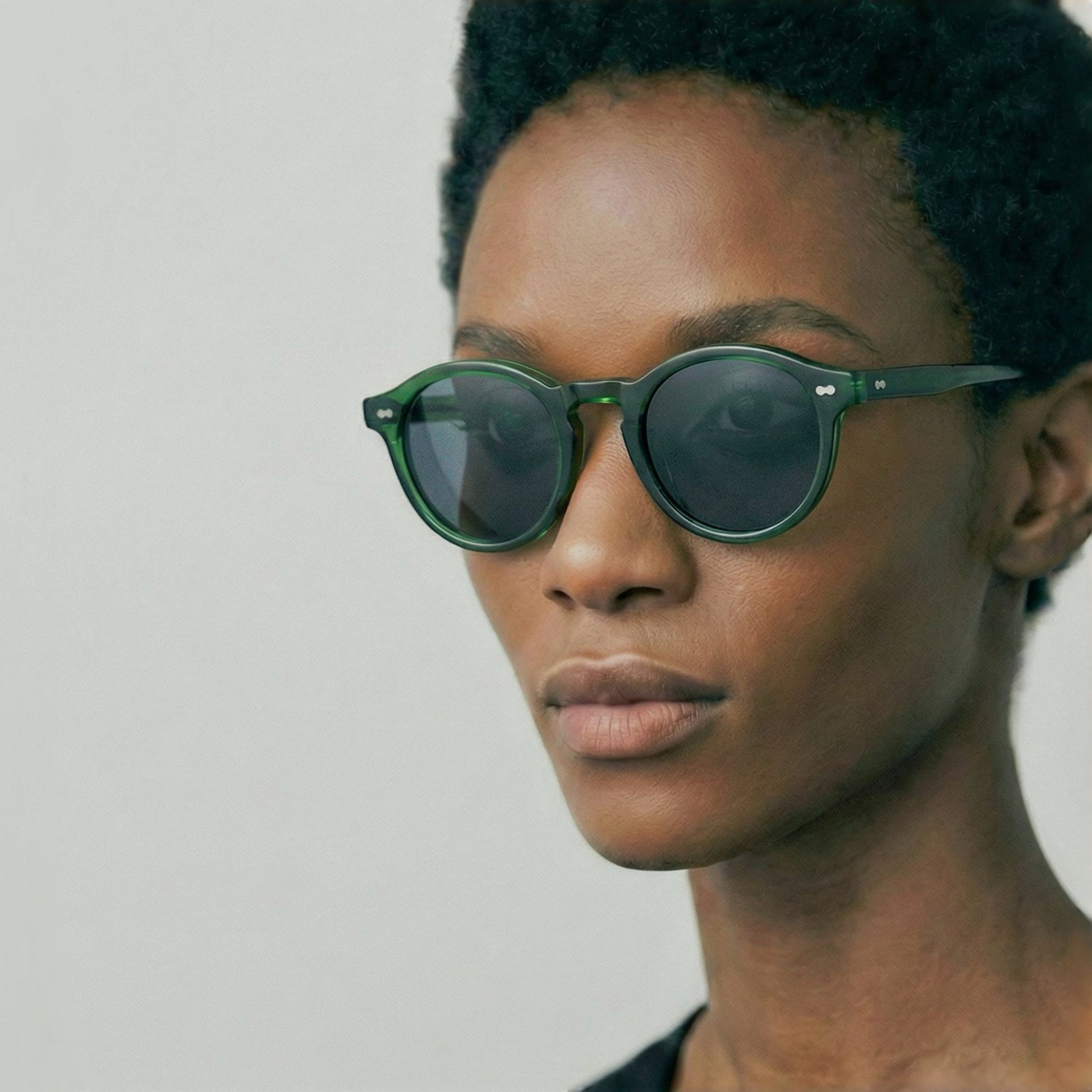 Model wearing Moon Bridge sunglasses
