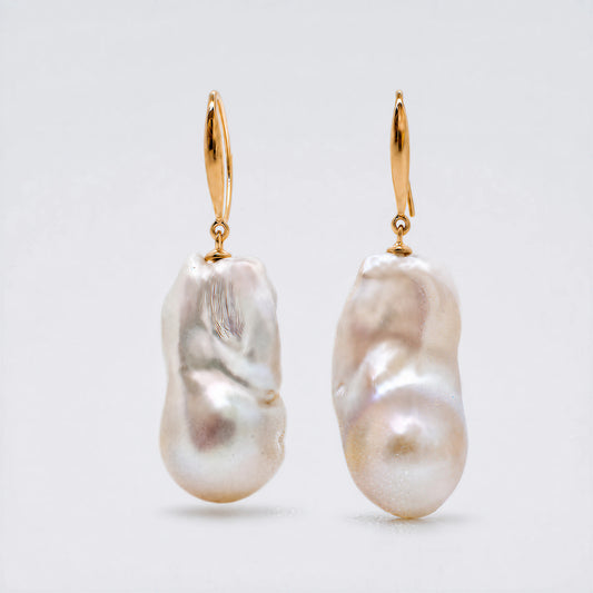Tide Stone freshwater pearl drop earrings in 925 sterling silver.