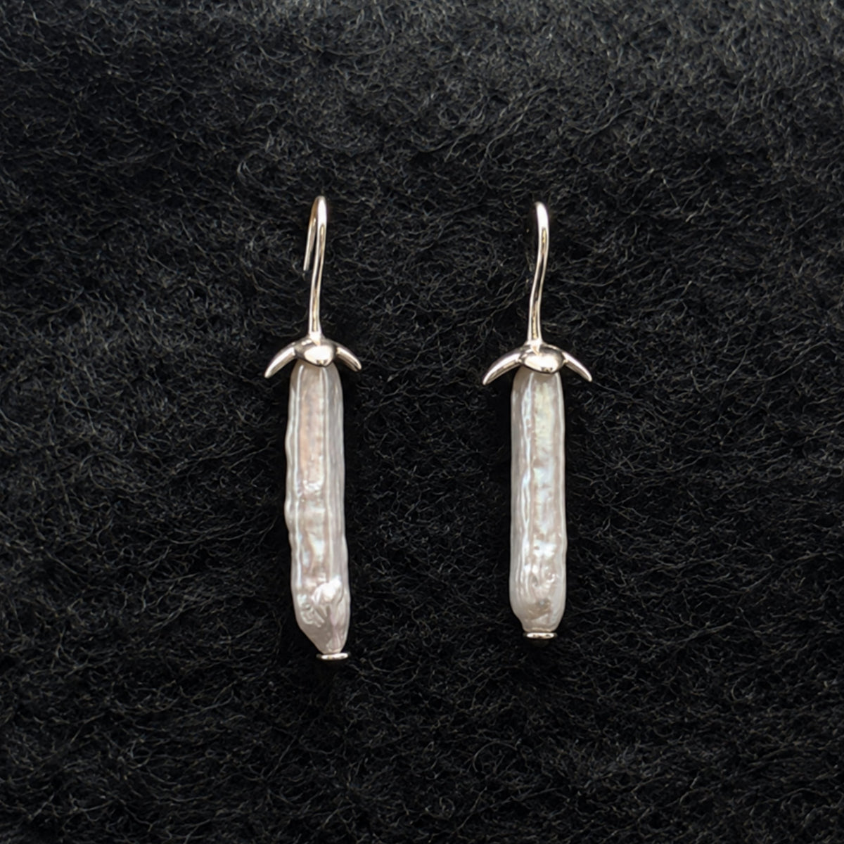 Vesper Light baroque freshwater pearl drop earrings in gold-plated sterling silver