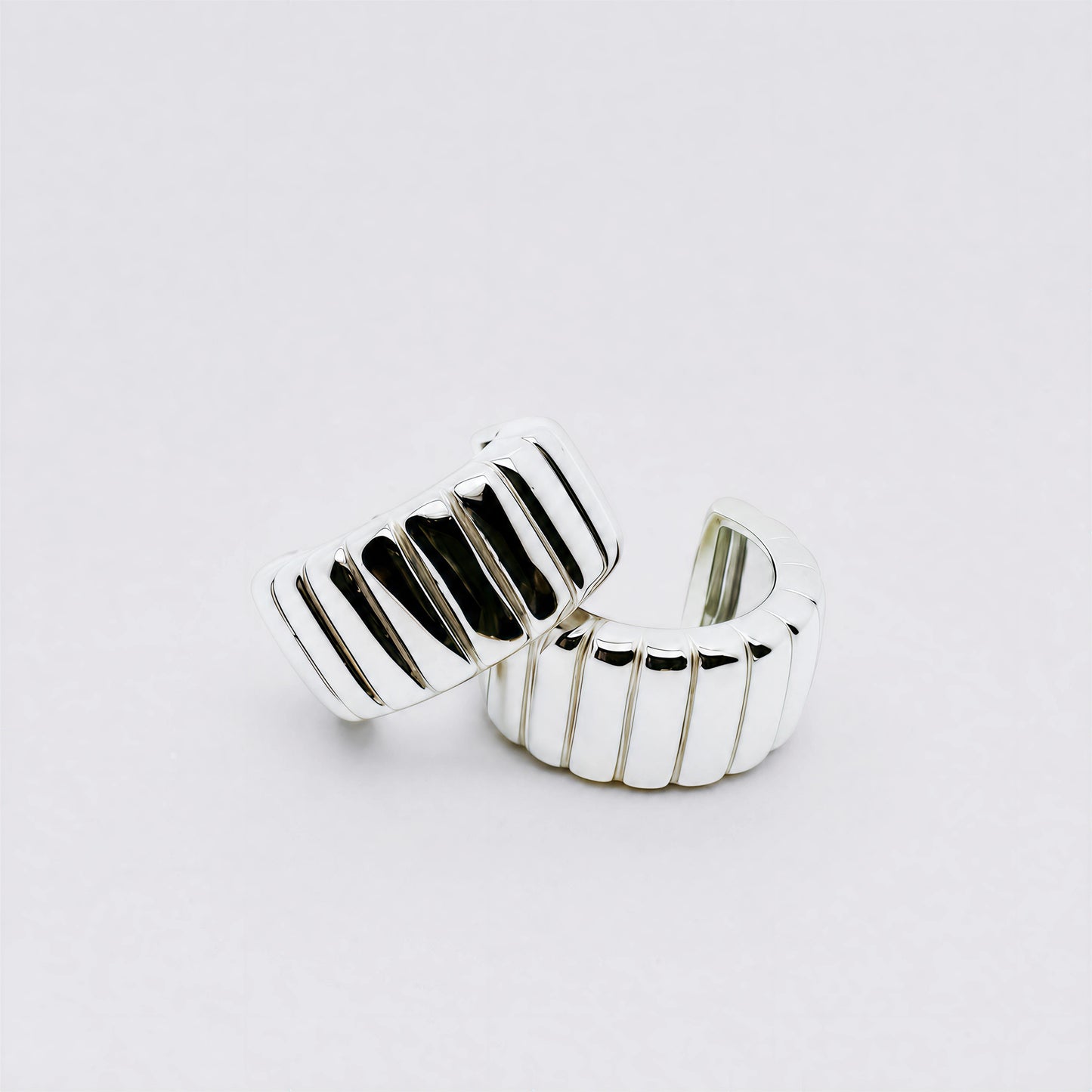 Twilight Path sterling silver hoop earrings.