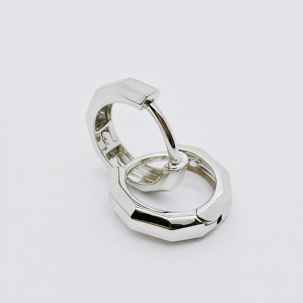 Wishing Coin sterling silver hoop earrings.